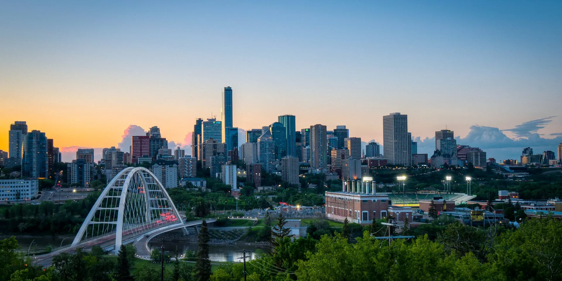 Edmonton skyline at dusk